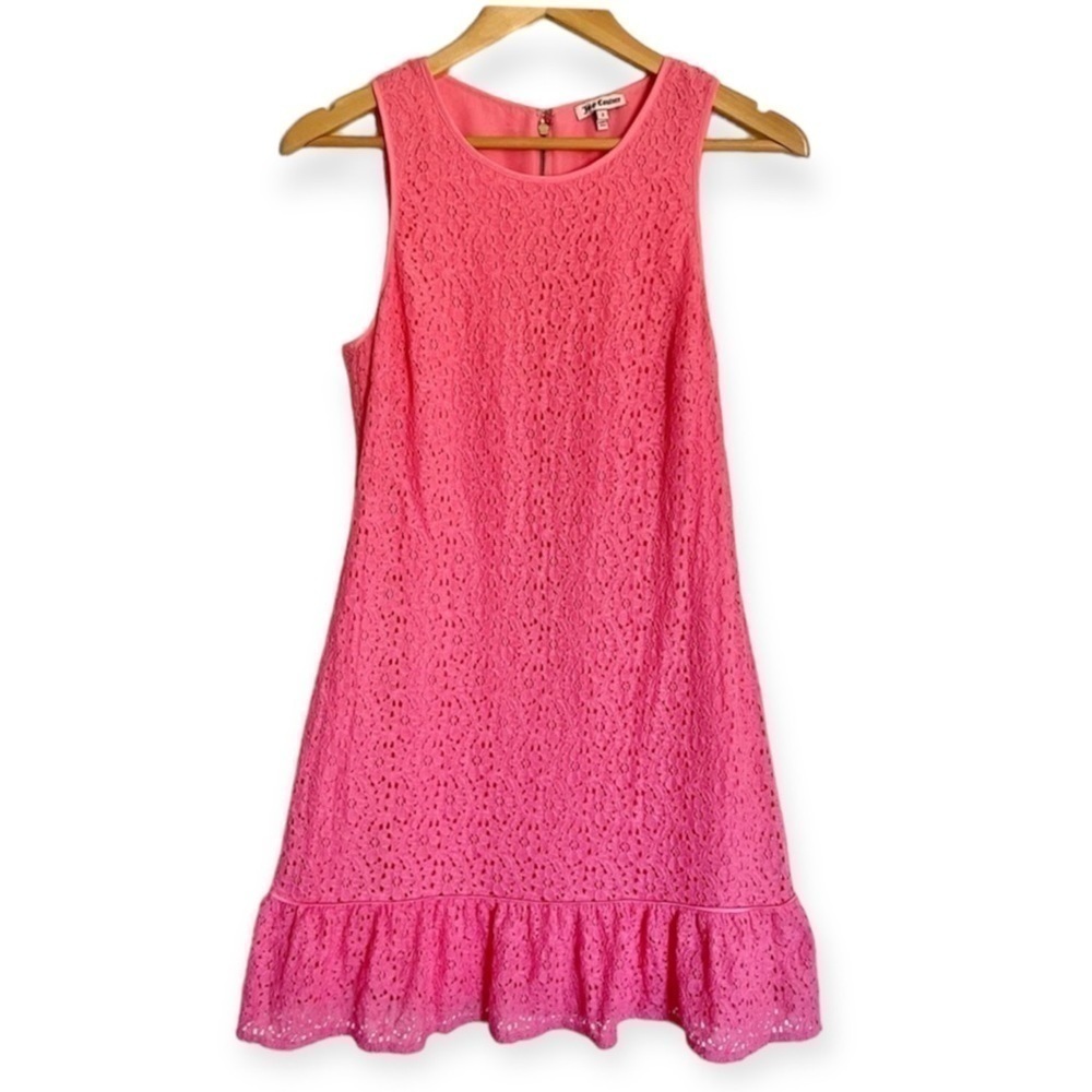 Juicy Couture Floral Lace Ruffle Sleeveless Dress - Picture 2 of 11